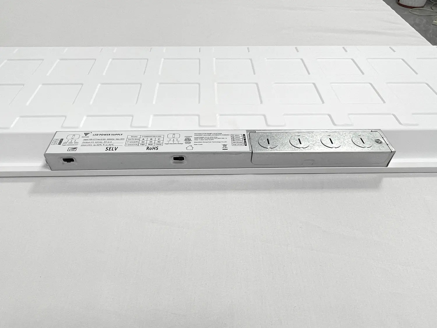1x4 FT LED Panel - Watts 30-35-40 - Kelvin 3500-4000-5000 - Wattage & CCT Selectable - 4 Pack